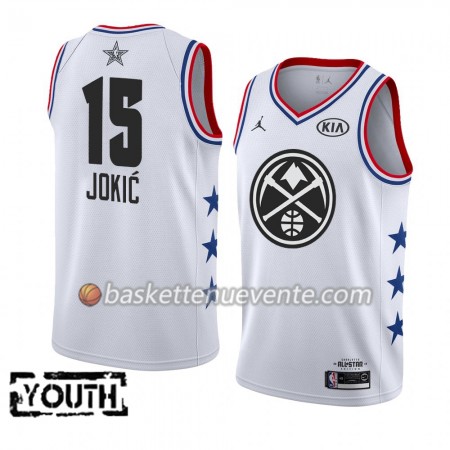 Maillot Basket Denver Nuggets Nikola Jokic 15 2019 All-Star Jordan Brand Blanc Swingman - Enfant